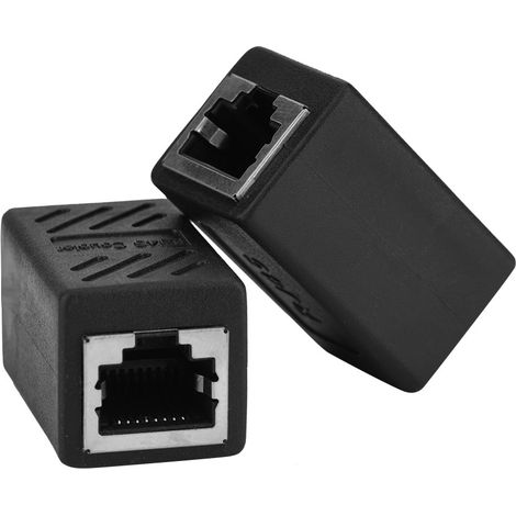 2 adaptateurs réseau RJ45 femelle-femelle pour réseau local (LAN), coupleur et extension de réseau Ethernet. (1/5)