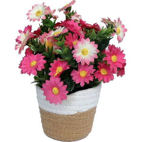Lot de 5 Paniers à Fleurs en Coton Tressé Décoration Intérieure Salon Composition Florale Artisanat Naturel (1/5)