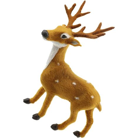 Ornement de Cerf Sika Décoration Créative et Réaliste en Tissu Non Tissé 2 Pièces pour Bureau et Sapin de Noël, pour Centre Commercial Cuisine (1/5)