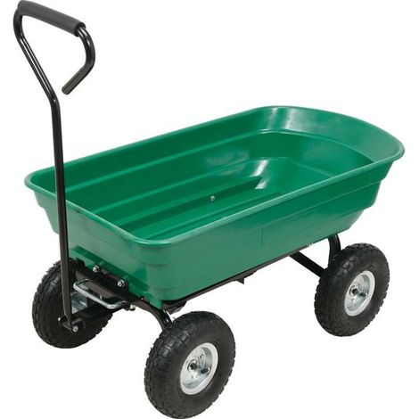 Carro de jardín y transporte, FLO, modelo 200kg, para carga y trabajos exteriores, resistente, ruedas todoterreno, estructura metálica robusta