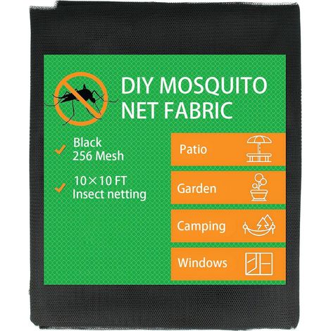 DIY-Moskitonetz, feiner Insektenschutz, Packung mit 2 Rollen 3 x 6 m (schwarz, weiß, grün) (1/5)