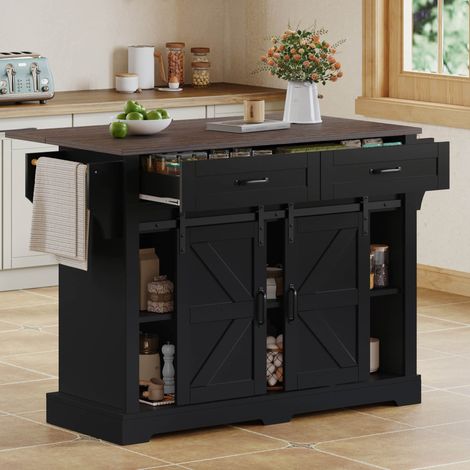 Küchenschrank mit Schiebetüren klappbarer Platte MDF OKMYHOME (1/5)