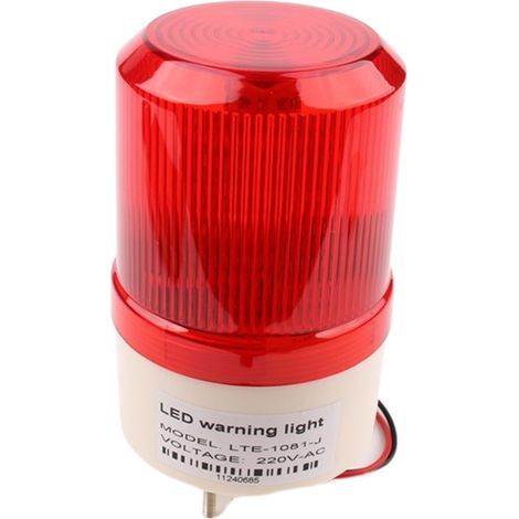 Rotierende Blinkwarnleuchte 220 V AC, rote LED, Durchmesser 75 mm, Blinklampe und Zubehör für Motorisierung