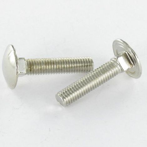 TRCC JAPY tête ronde collet carré M5X25 Filetage total Acier nickelé-1 pièce (1/4)