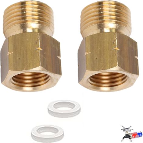 2 pcs Laiton Adaptateur De Gaz Pour Cuisinière à Gaz Set (1/5)
