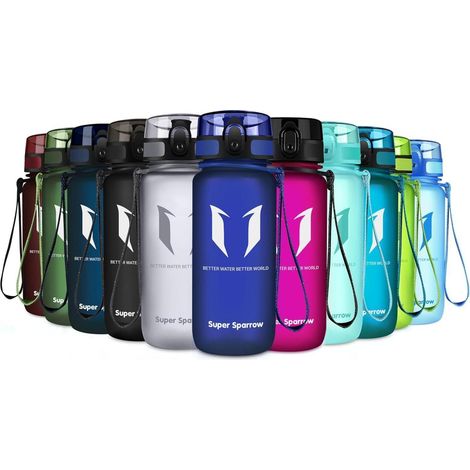 Trinkflasche Tritan BPAfrei 500 1000ml Sportflasche 350 ml Methylblau (1/5)