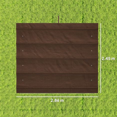 Toit de pergola en polyester blanc café résistant aux UV avec 8 trous de drainage, 286 x 245 cm (1/5)