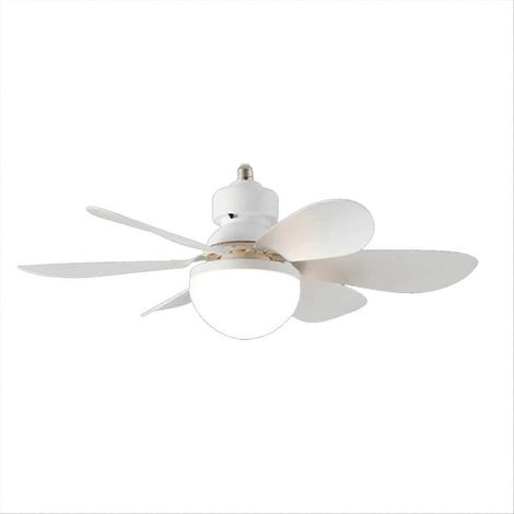 Ventilateur de plafond avec éclairage LED, lampe LED à 3 couleurs, télécommande sans fil et base à intensité variable pour chambre ou salon. (1/5)