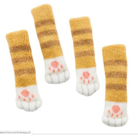 4 Patins de protection pour pieds de table et de chaise à motifs de chats mignons (1/5)