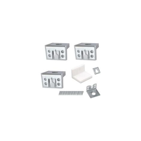 Équerres de Fixation Haut de Cuisine 4 PCS Fixations pour Armoires Suspendues 5 x 4.6 x 3.5 cm Accroche-Armoire Réglable Blanc Avec Cache en Fixation Meuble Suspendu-Crezuo