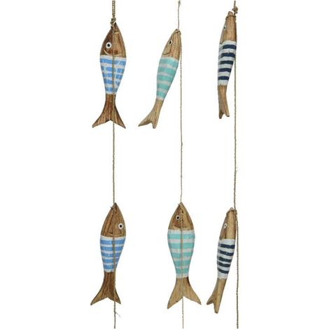 Decoro pesce in legno 5x2x h100 cm colori assortiti
