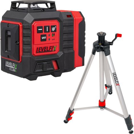 Levelfix CCL280G Laser multiligne vert à projections horizontales et verticales - Set avec Trépied 1,5 m - NETIM - 562801
