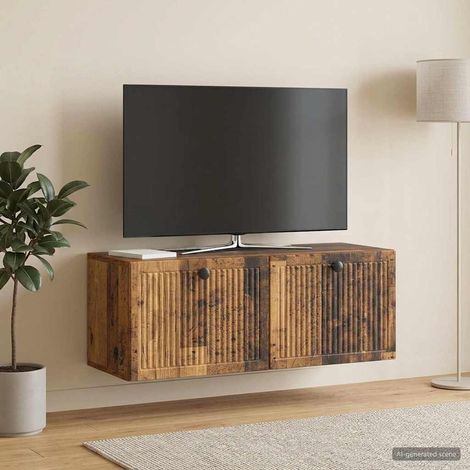 Wandmontierter TV-Schrank Altholz 78,5 x 31 x 30 cm (1/5)