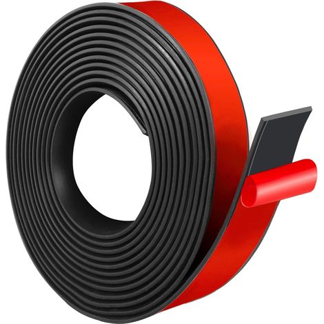 Selbstklebende Gummistreifen (20 mm (B) x 2 mm (T) x 3 m (L)), Neopren-Gummimatte, Gummiplatte, Vollgummiprofil für Dichtungen, Heimwerkerprojekte, Bodenschutz, Antivibration, Rutschfestigkeit. (1/5)