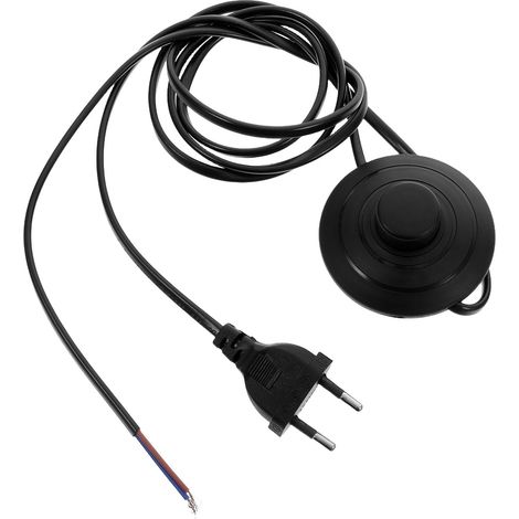 Interrupteur au Pied avec Câble d'alimentation Noir en Abs pour Lampe de Bureau, Contrôle Pratique et Fiable, pour Maison et Bureau (1/5)