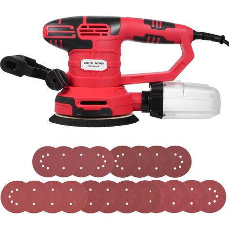 Lepmerk Ponceuse orbitale 3,5 A (450 W) 6 vitesses variables Double poignée Orbite aléatoire 6 pouces 150 mm électrique avec 20 papiers de verre Transparent Collecteur de poussière Puissance idéale po (1/5)