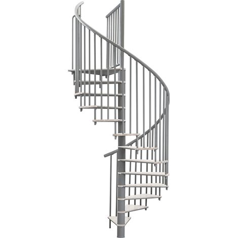 Minka Spindeltreppe Switch 36 - 295cm Geschosshöhe Weiß Grau 160cm Durchmesser