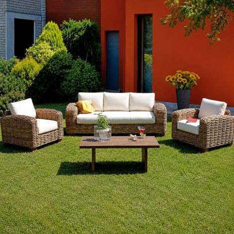 Salotto in rattan da giardino Bangalore da 5 posti