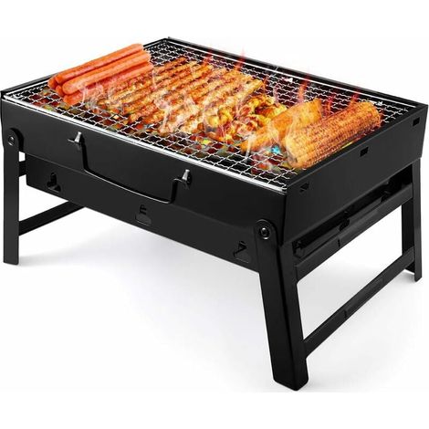 1 Barbecue, pliable, acier inoxydable, portable, 36x29x7,5cm, jardin camping (1/5)
