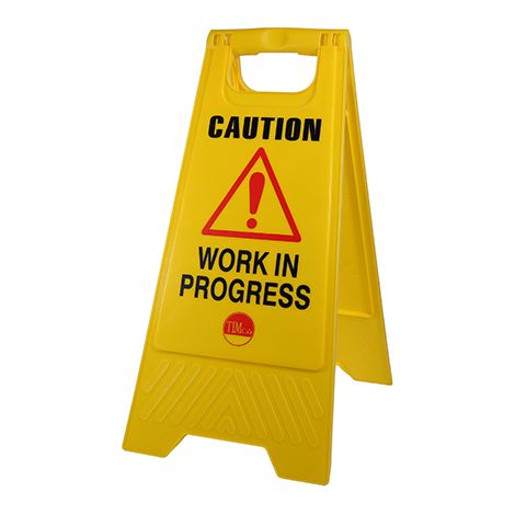 TIMCO Caution Work in Progress A-Frame Safety Sign - 610 x 300 x 30