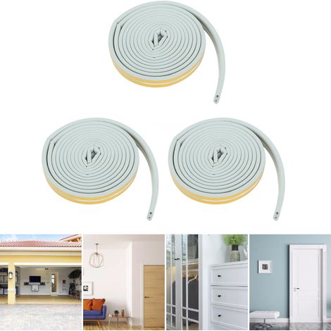 3 jeux de bandes d'étanchéité 963000mm et d'outils de calfeutrage pour les joints de fenêtres et de portes  bandes auto-adhésives grises pour le bas des portes. (1/5)