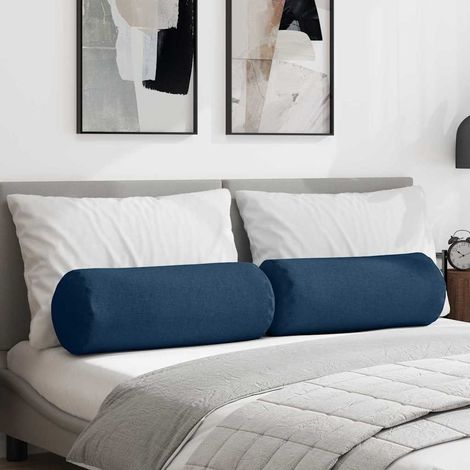 Bolsterkissen 2 Stück Blau Ø 25 x 70 cm Stoff
