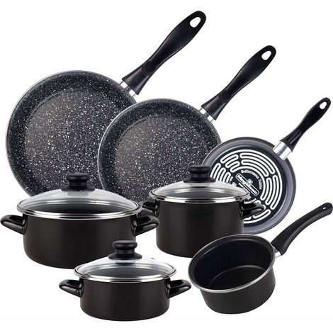 B07HFGJGGW Batería 10 piezas Magefesa: Batería cocina y 3 Sartenes Ø18/20/24 cm