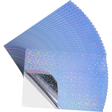 [Vendus par paquets de 20] Autocollants en vinyle transparent, imperméables, à séchage rapide, avec motif ciel étoilé arc-en-ciel, imprimables par jet d'encre laser, format A4 (11,7 x 8,2 pouces) (1/5)