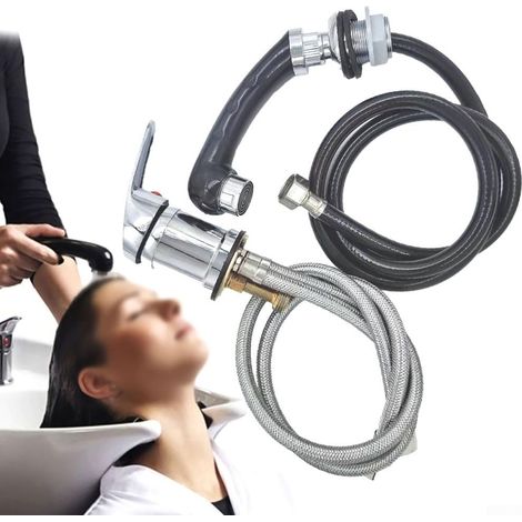 Mitigeur Tand Robinet de douche à main, robinet de salon de coiffure, robinet de lit de frappe, 120 cm tuyau extractible douchette à main pour chaise, Ensemble de robinets pour salon de coiffure (1/5)