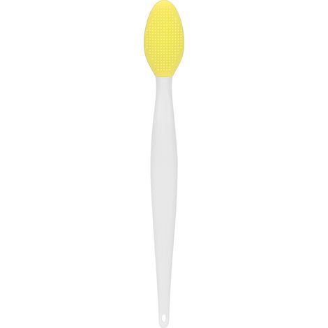 Brosse de nettoyage nasal en silicone douce, double face exfoliante pour lèvres et nez, nettoyage profond, couleur jaune. (1/5)