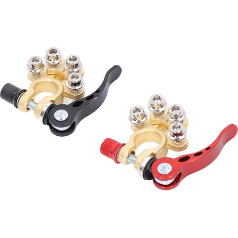 2 Pièces Connecteurs Batterie Voiture, Bornes Démarrage Démontables 4 Pôles Positif/Négatif pour Cosses SAE/JIS Type A (1/5)