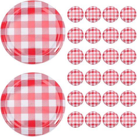 40 couvercles à visser pour pots de confiture, couvercles à dévisser, bouchons de conservation pour bocaux de conserve-6.50X6.50X1.00CM (1/4)