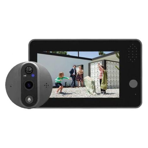 Judas de porte intelligent WiFi écran 1080P, Vision nocturne HD, Audio bidirectionnel, caméra de sécurité pour la maison + Micro SD 64go (1/5)