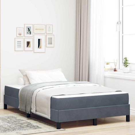 Boxspringbett mit Matratze Dunkelgrau 120 x 200 cm Stoff