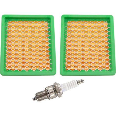 MCHNIC Lot de 2 filtres à air avec bougie d'allumage pour tondeuse Fuxtec FX-RM4639 FX-RM4639ECO FX-RM5196 FX-RM5196 eS FX-RM5196PRO FX-RM1855 FX-RM1860 FX-RM 5.5 5.0