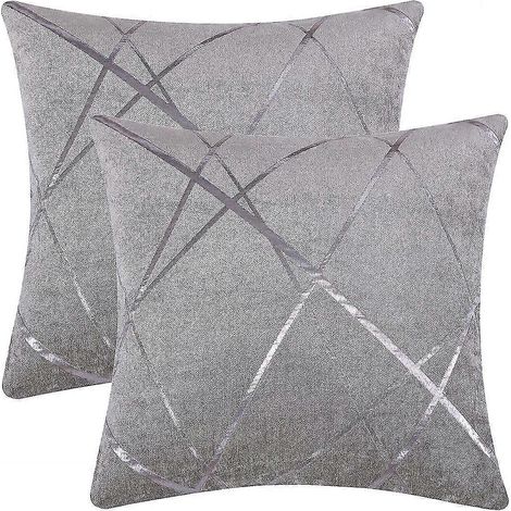 Housse de coussin 45 x 545 cm, violette, lot de 2. Idéale pour canapé, chambre ou salon. (1/5)
