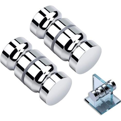 Badezimmertürgriff, 2-teiliger Glasduschtürgriff, Duschtürgriff aus Aluminiumlegierung für Badezimmer, Büro, Hotel (1/5)