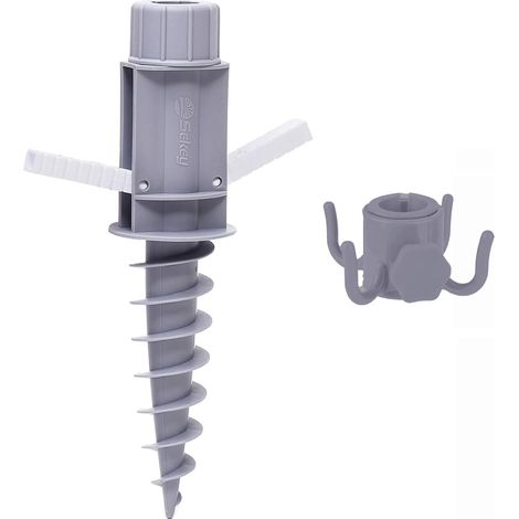 Support de Parasol pour Plage Sable, Crochets de Parasol, Gris (1/5)