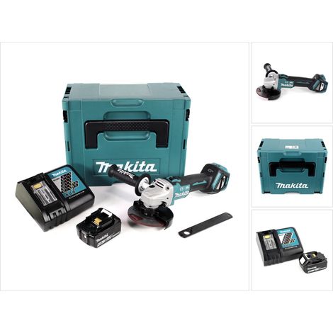 Makita DGA 513 RM1J Akku Winkelschleifer 18V 125mm Brushless + 1x Akku 4,0Ah + Ladegerät + Makpac (1/5)