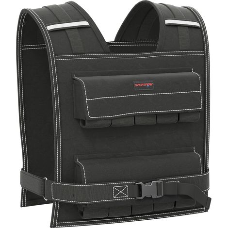 Gilet lesté ajustable de 20 kg avec sangles réglables et bandes réfléchissantes, pour hommes et femmes