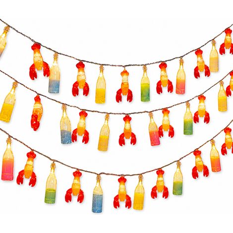 Guirlande LED USB Homards et Bouteilles, 80 LED, Lumière Multicolore Fixe pour Bar et Fête (1/5)