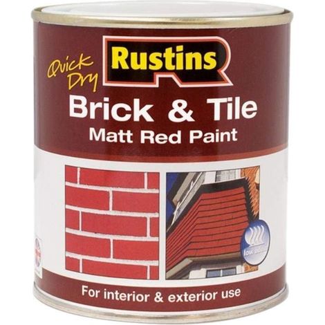 Quick Dry Brick & Tile Paint Matt Red 1 Litre (1/3)