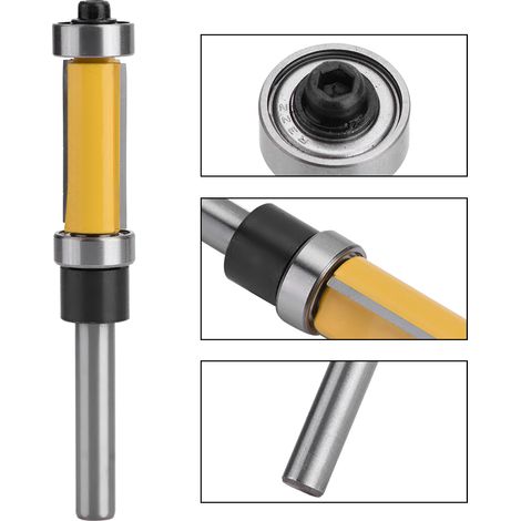 DIY-Fräser: Bündigfräser mit oberem/unterem Lager, Schnittdurchmesser 12,7 mm, 1/4"-Schaft, 100 % Legierung, für Hartholz, Bündigfräser, Modell TB. (1/5)