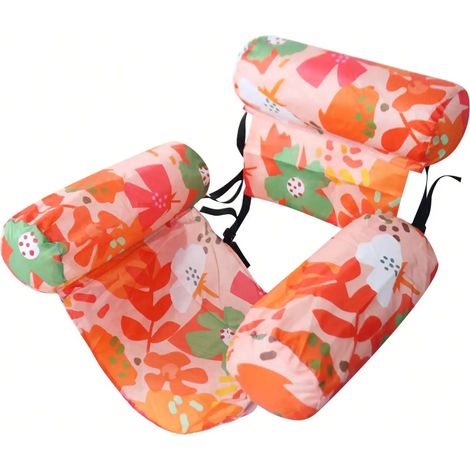 Hamac gonflable aquatique (orange) avec accoudoirs, en PVC, fauteuil flottant gonflable (1/5)