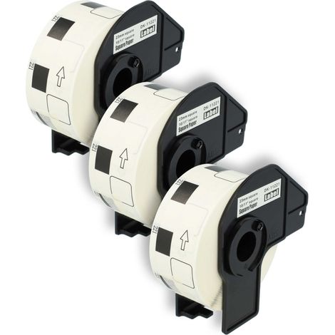vhbw 3x Label Roll with Holder 23mm x 23mm (1000 Label) compatible with Brother PT QL500BW Label Maker - Premium White (1/4)