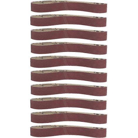 10 Stück Aluminiumoxid-Schleifbänder, Schleif- und Polierbänder, 533 x 30 mm (Körnung 1000)