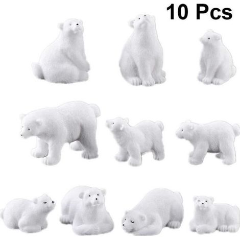 Figurines de Noël - - Mini ours polaires - Décoration de table - Résine - Mixte (1/4)
