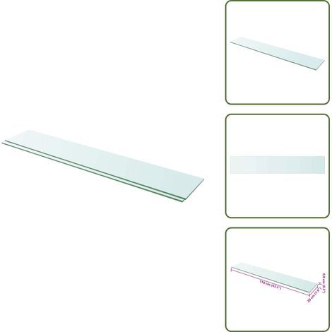 Panneaux d'étagère 2 pcs Verre Transparent 110 x 20 cm - Etagere Murale - Étagère Verre - Rangement Mural - Décoration Murale - Vitrine Murale (1/5)