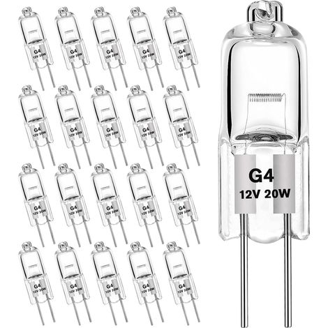 Ampoule G4 halogène 12V 20W, 2700K, dimmable, lot de 20 (1/5)