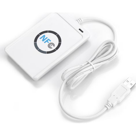 Lecteur-enregistreur NFC RFID ACR122U ISO 14443A/b Logiciel libre Blanc
